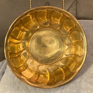 VTG 1980's Scalloped Brass Bowl-India Exotics-3.5” H & 7” D-Decorative Only-VGUC